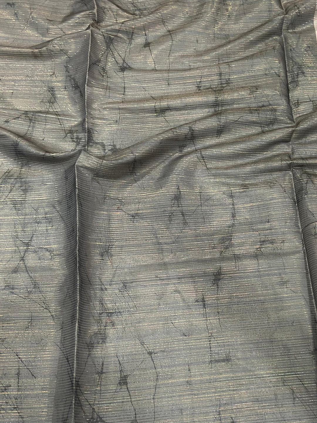Grey Semi Zari Tussar Botanical Saree by My Store