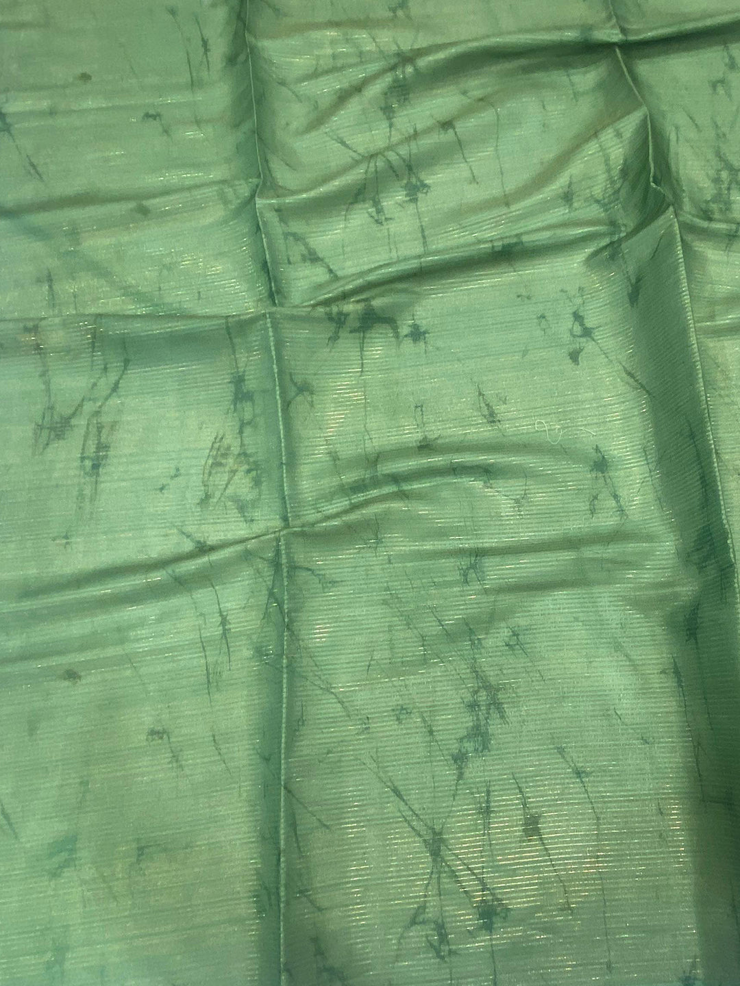 Steel Blue Tussar Silk Lush Botanical Prints Saree by My Store
