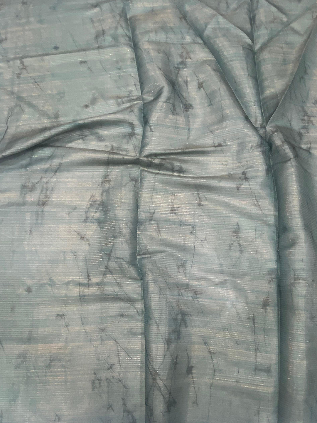 Teal Semi Gold Zari Tussar Saree