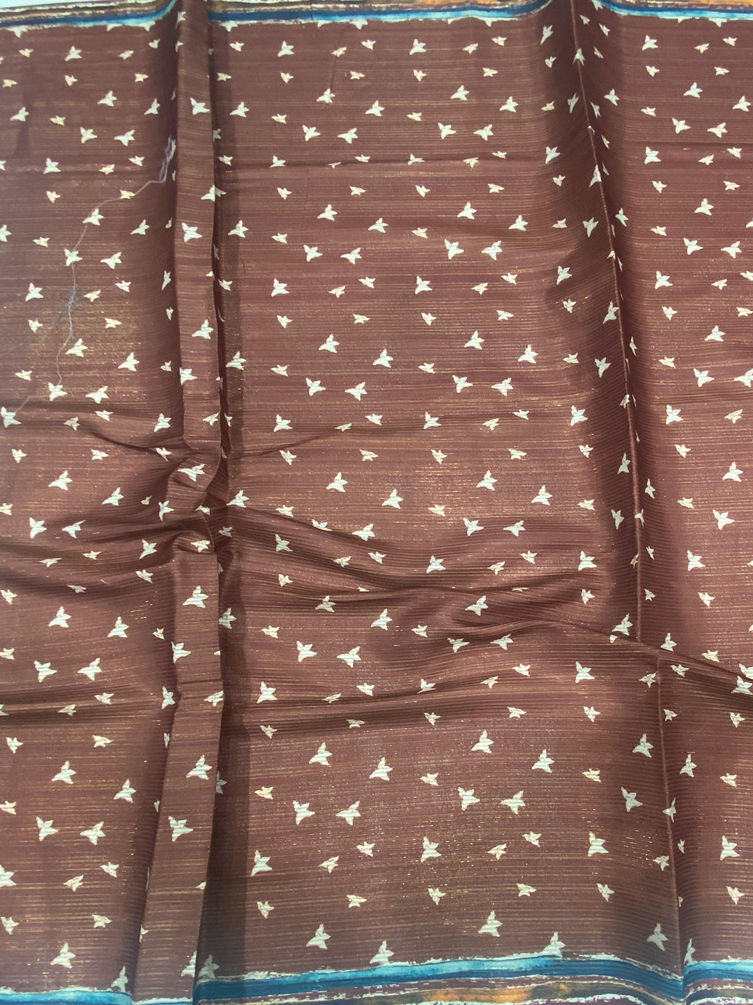 Purple Monochromatic Botanical Print Saree by My Store