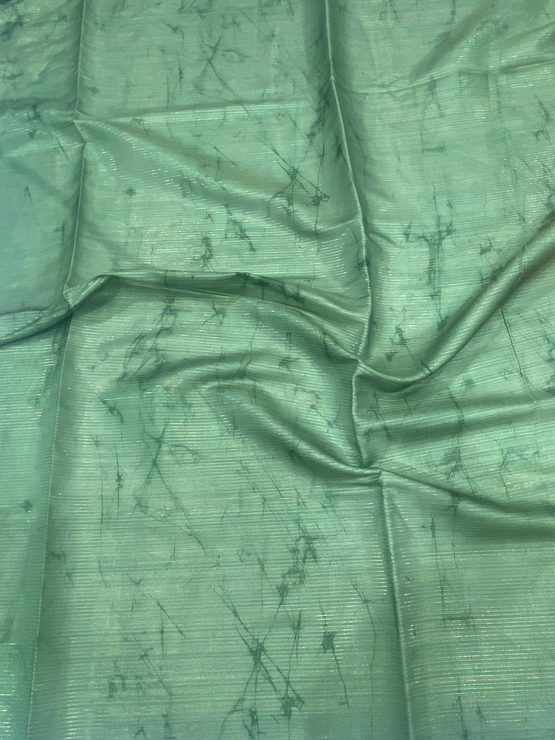 Jade Green Zari Tussar Printed Saree by My Store