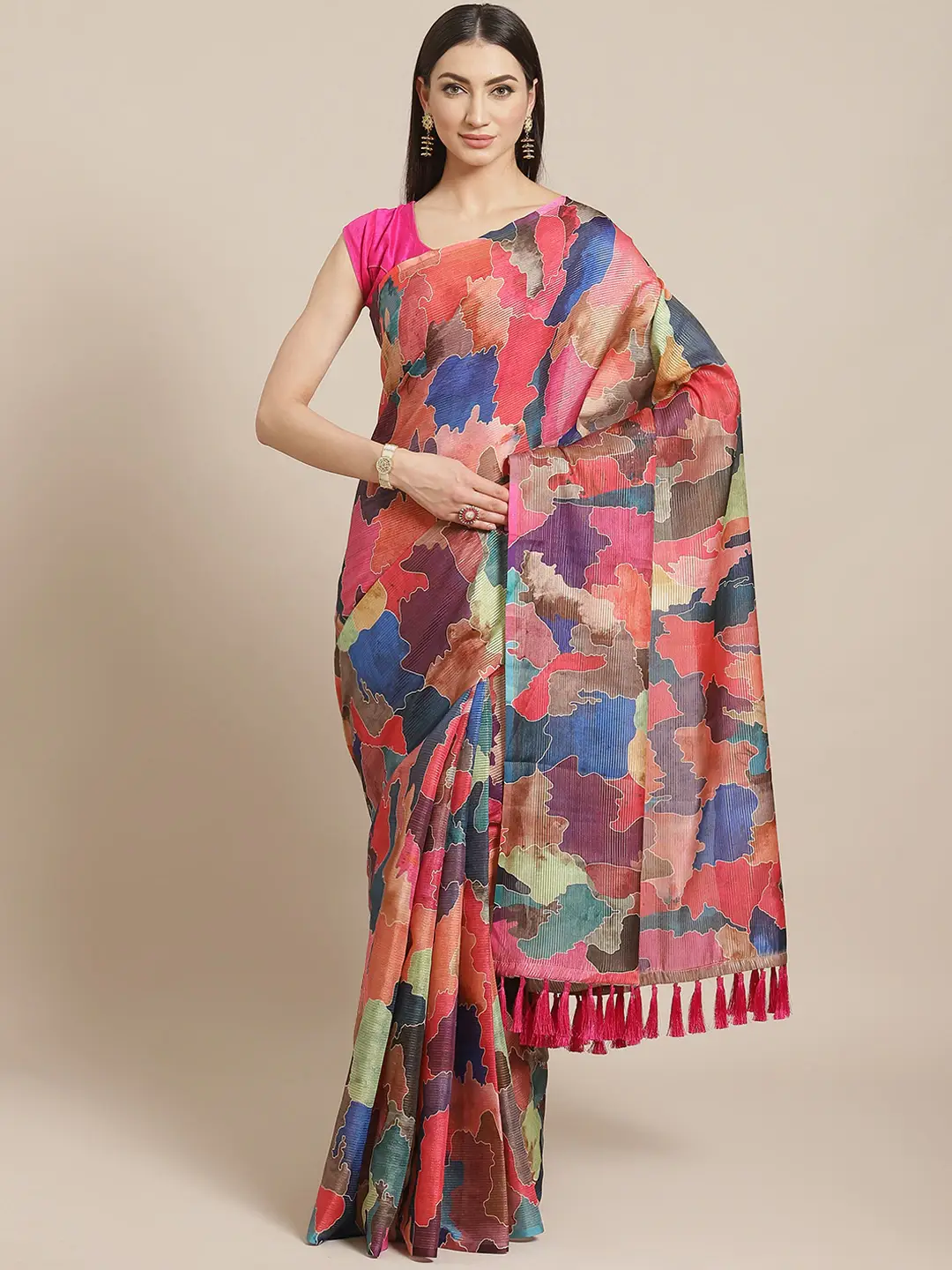 Soft Silk Zari Tissue Weaving Flower Print Design Saree by My Store