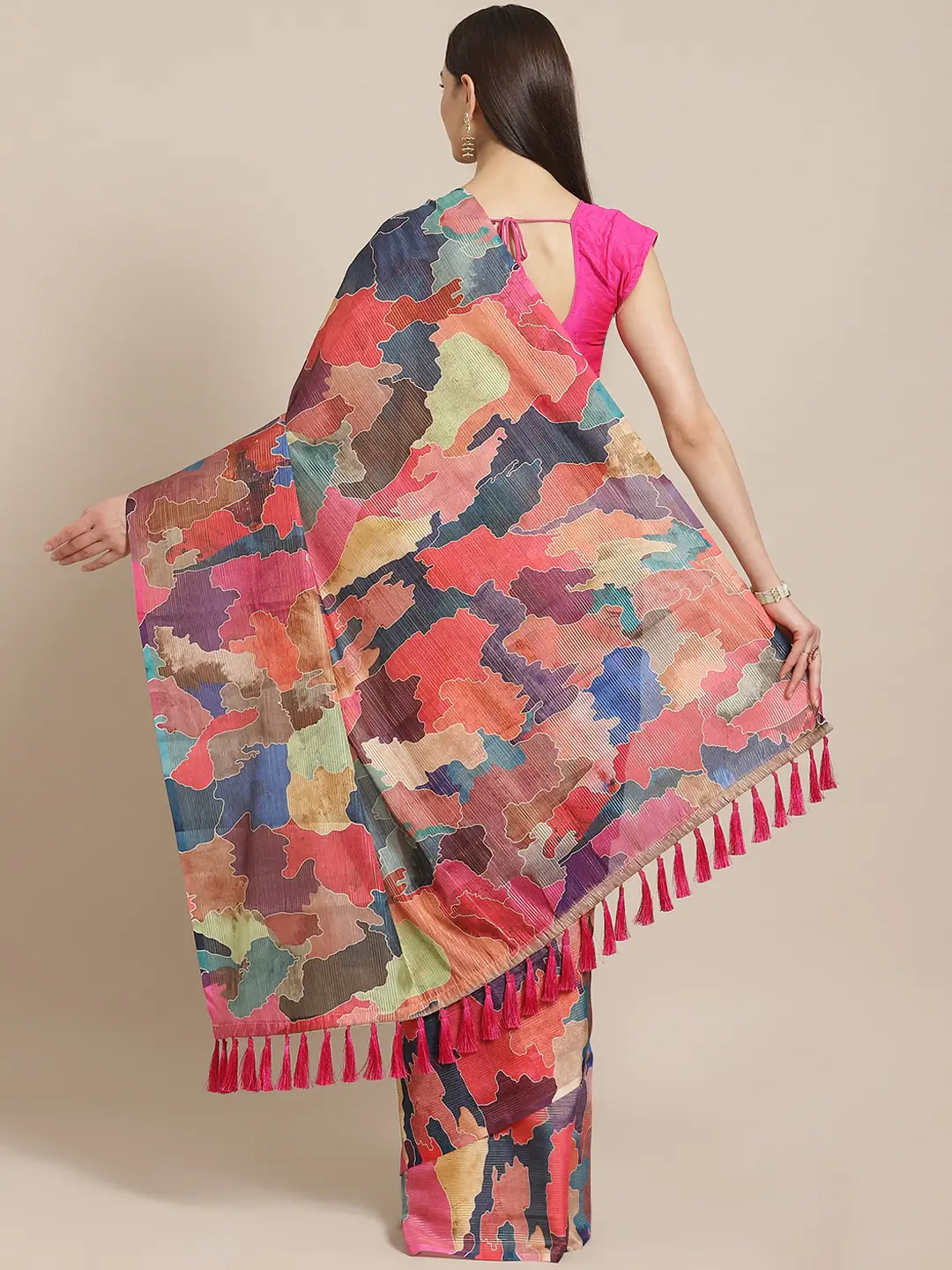 Soft Silk Zari Tissue Weaving Flower Print Design Saree by My Store
