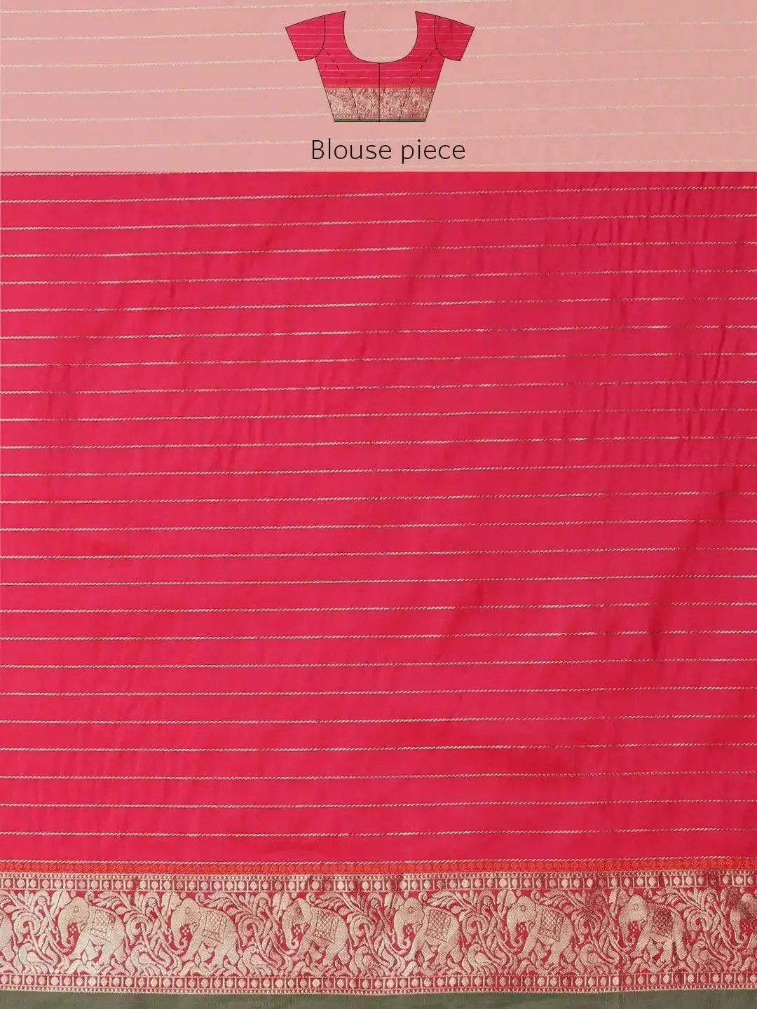 Banarasi Silk Saree with Intricate Checked Pattern and Woven Border