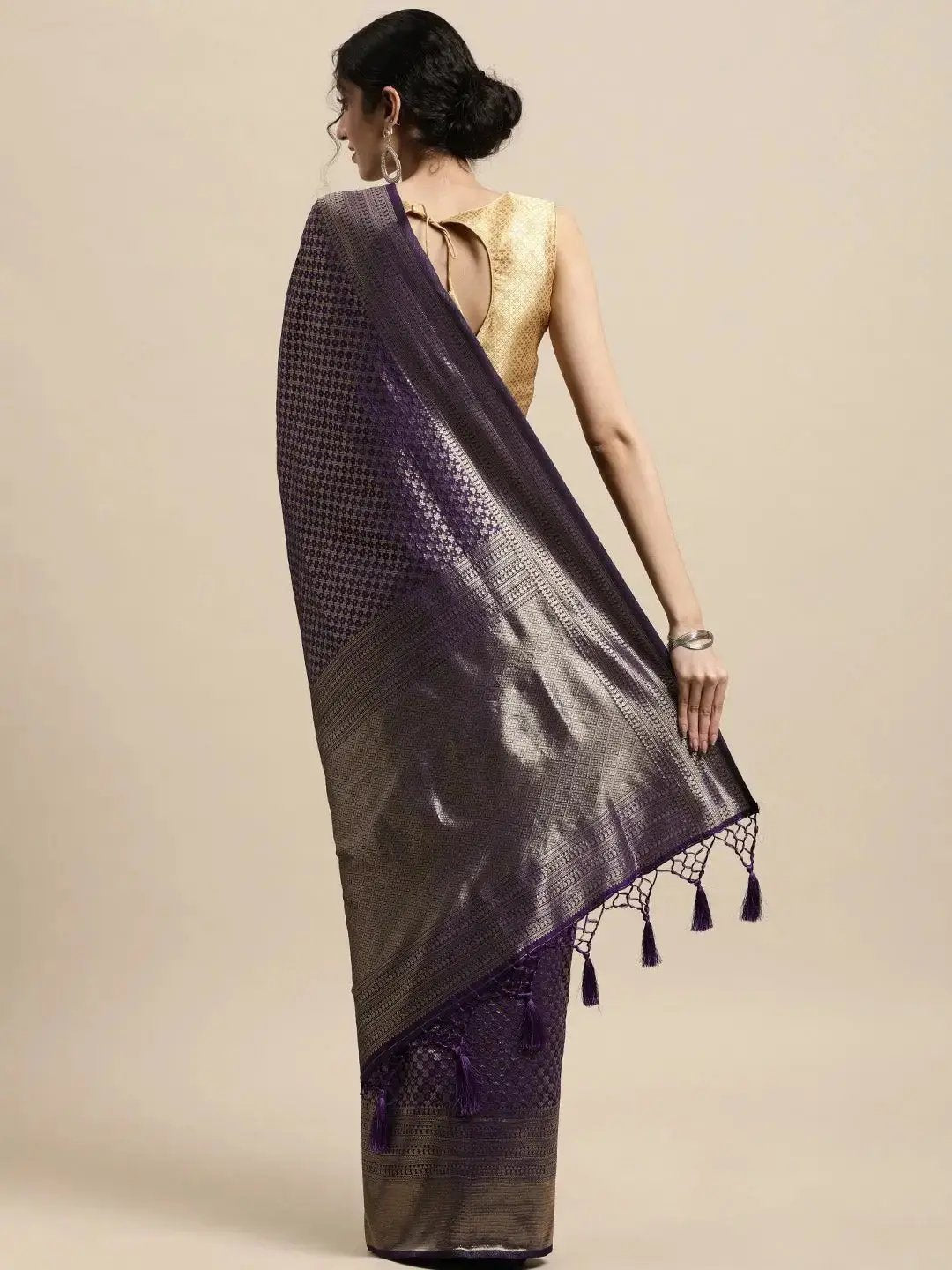 Stylish Zari Border With Woven Design Kanjivaram Silk Saree by My Store
