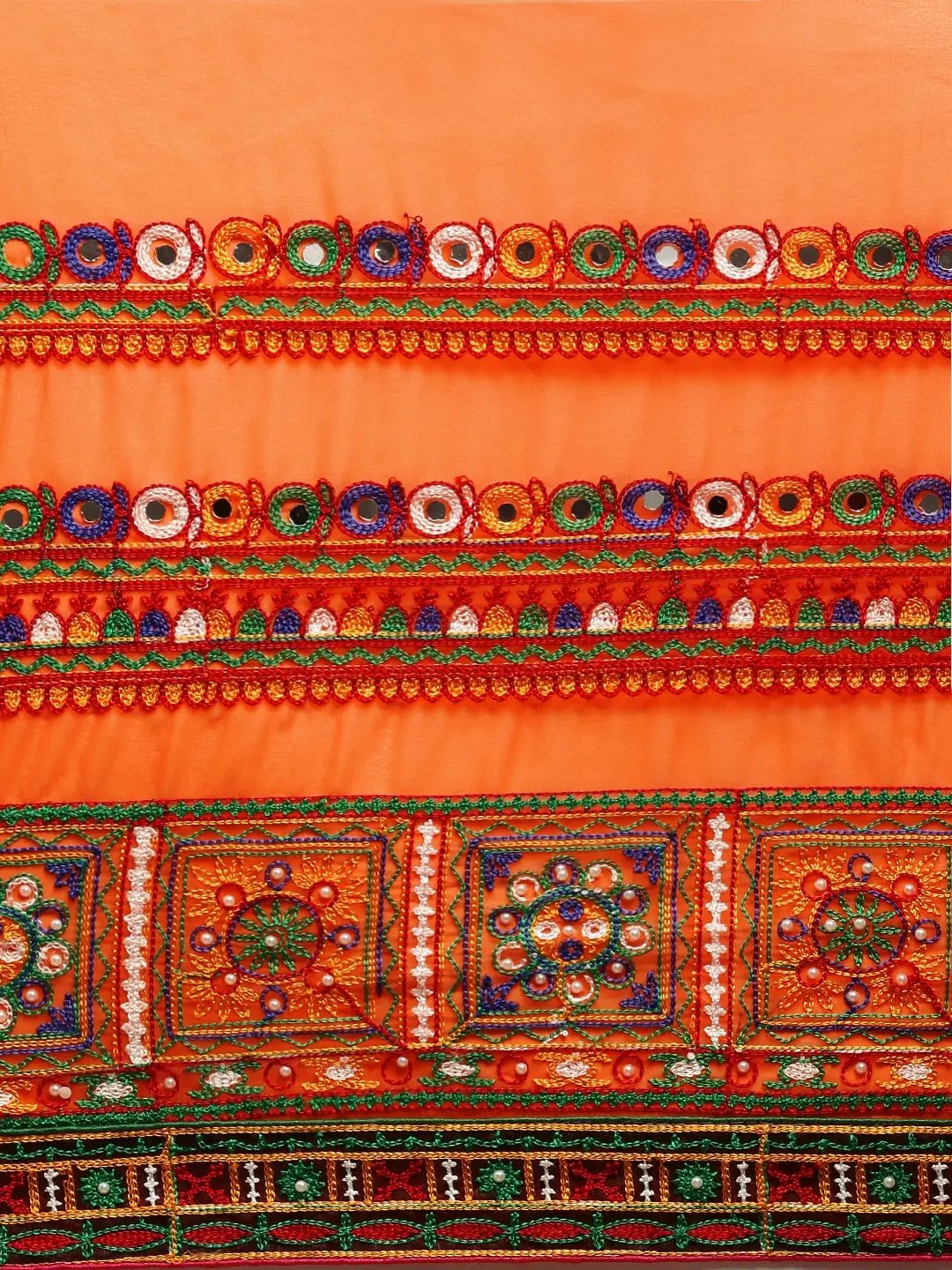 Royal Katchi Embroidery Half Half Bandhej Pallu Festive Wear Saree by My Store