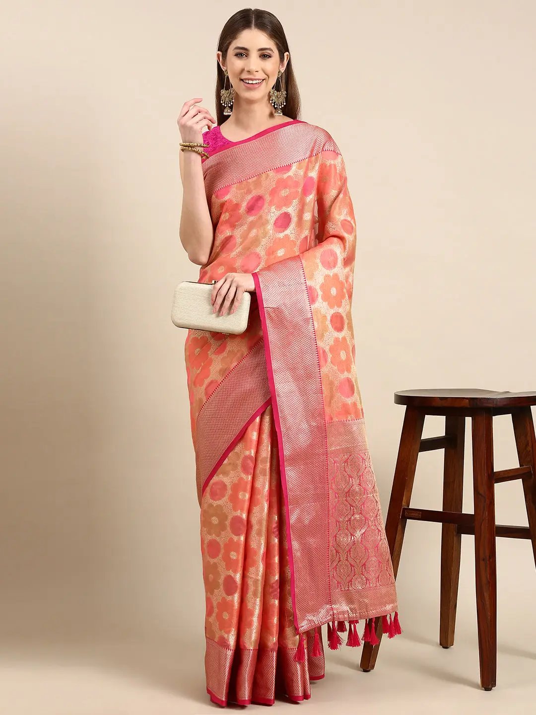 Soft Silk Kanjivaaram Traditional Wear Saree by My Store