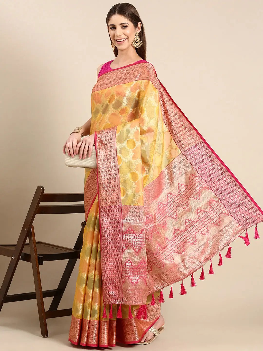 Soft Silk Kanjivaaram Traditional Wear Saree by My Store