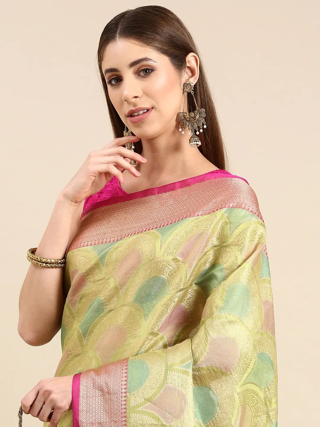 Soft Silk Kanjivaaram Traditional Wear Saree by My Store