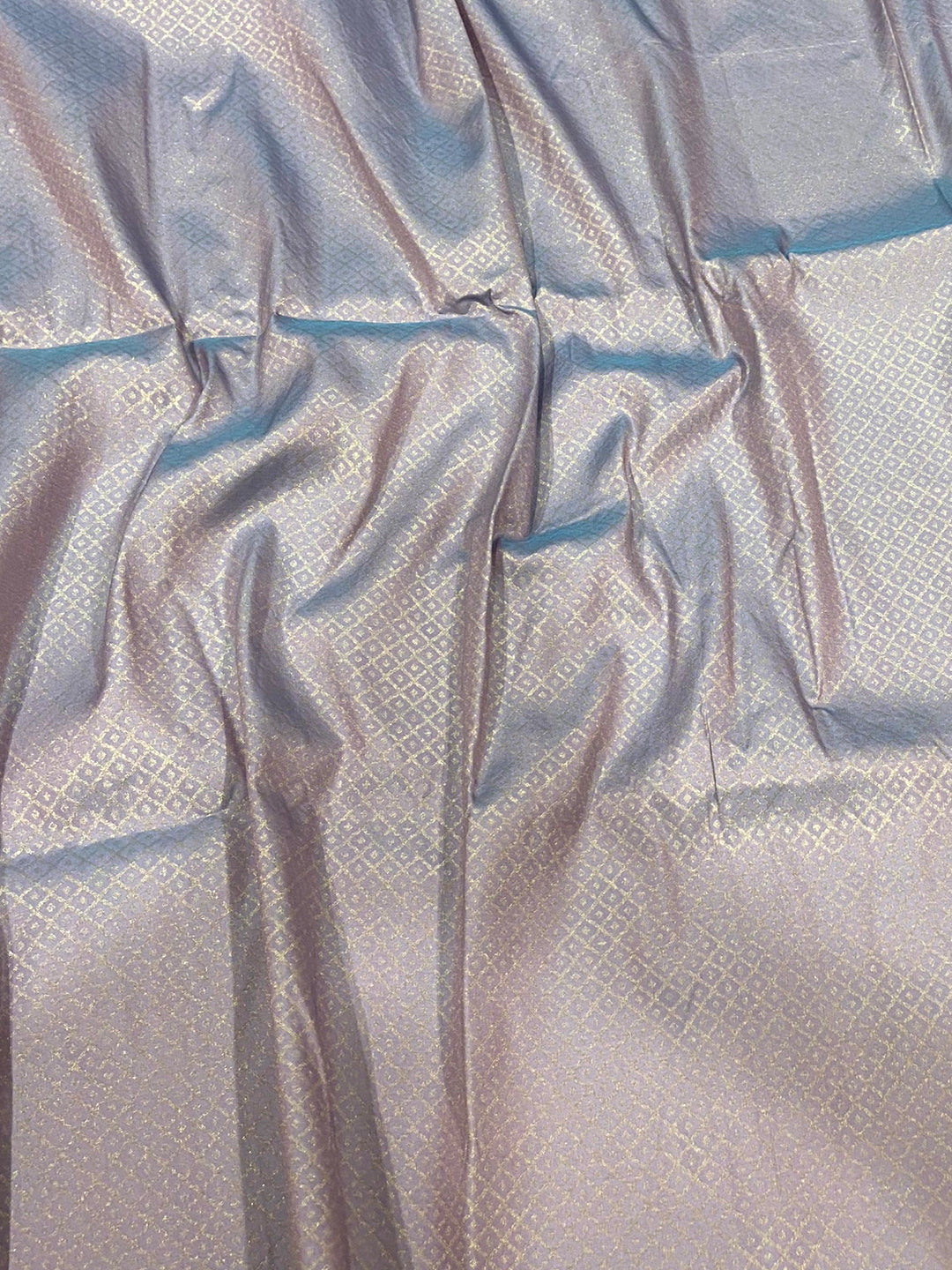 Lavender Blue Kolam Silk Heritage Saree