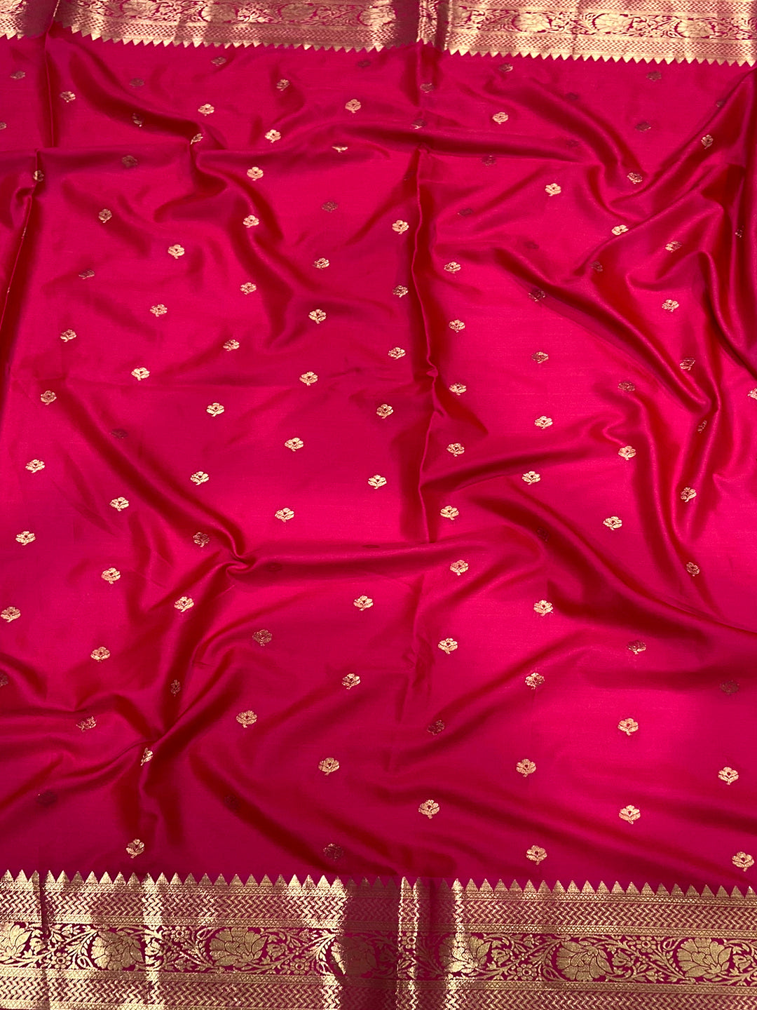 Rani Banarasi Soft Satin Masru Mango Silk Saree by My Store
