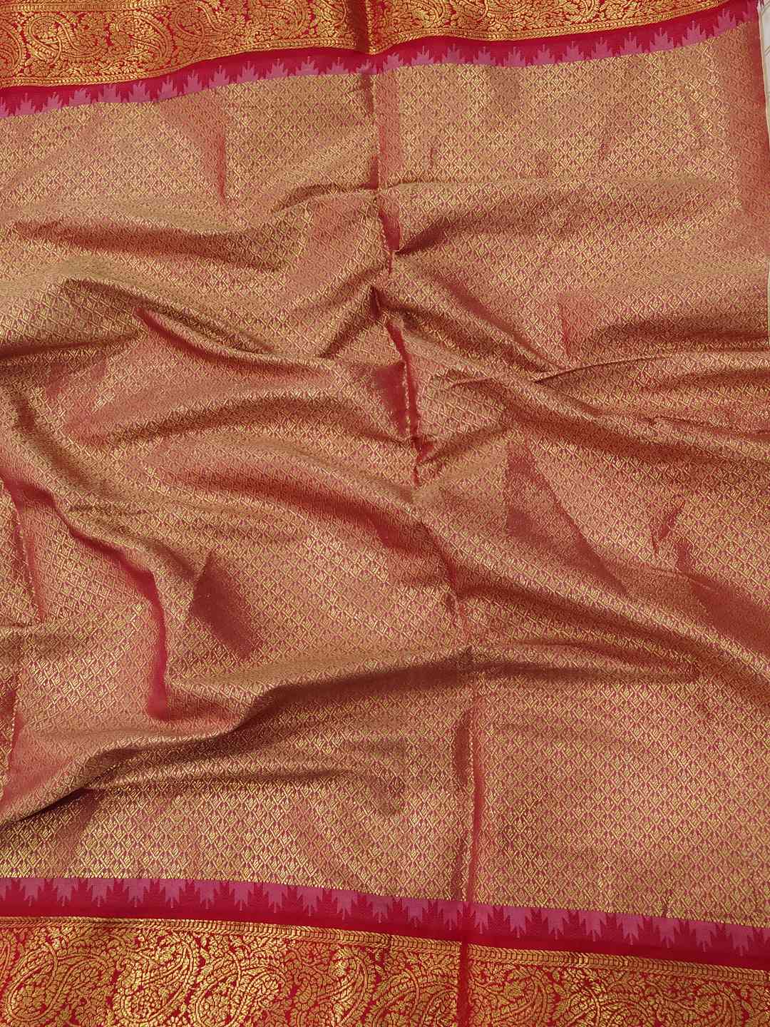 Divine Elegance Attractive Soft Silk Temple Border Gadwal Saree by My Store