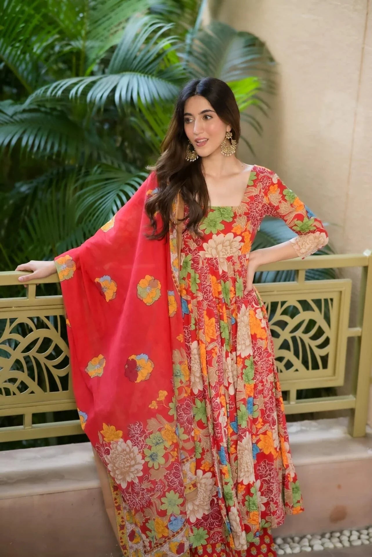 Wedding Wear Printed Red kurta Set For Women