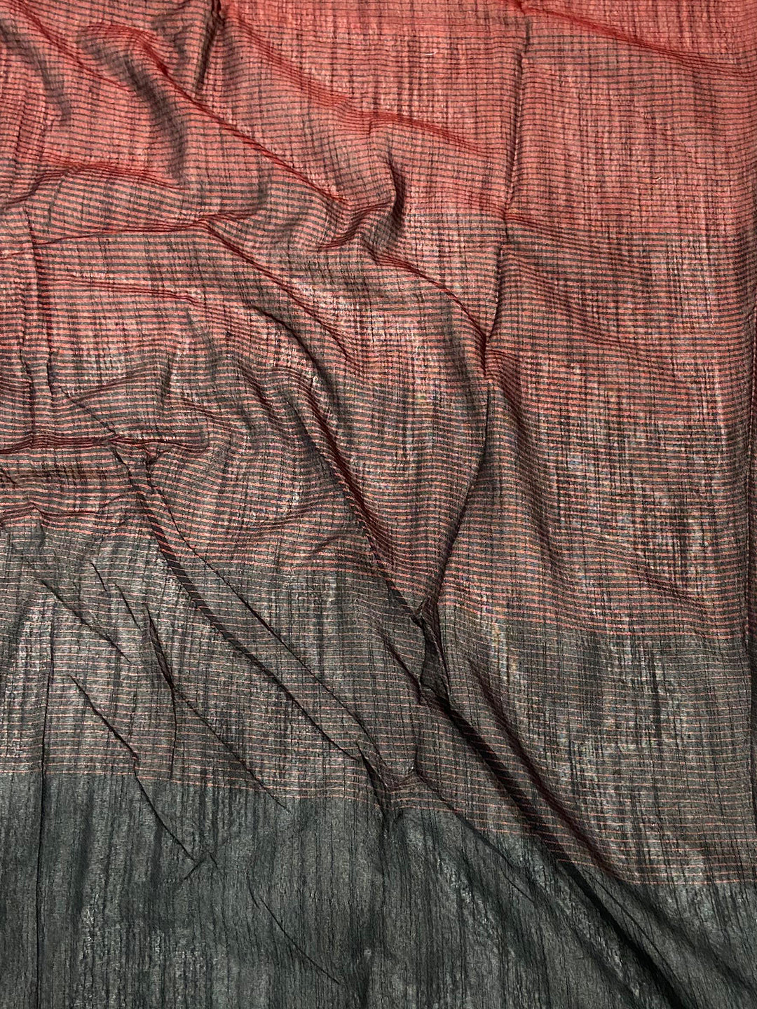Red Stylish Linen Saree With Zari Border by My Store