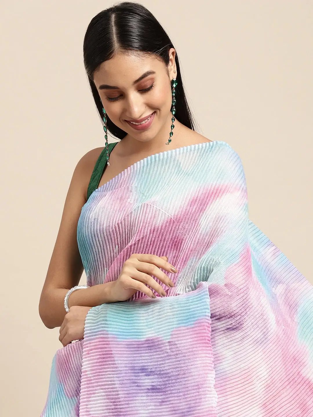 Bollywood Design Soft Linen Crush Saree by My Store