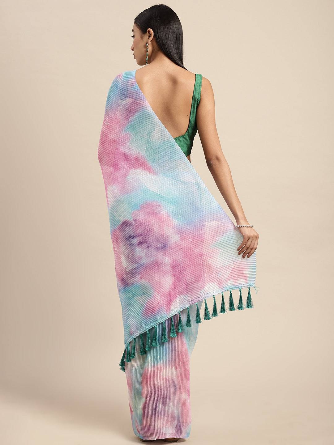 Bollywood Design Soft Linen Crush Saree by My Store