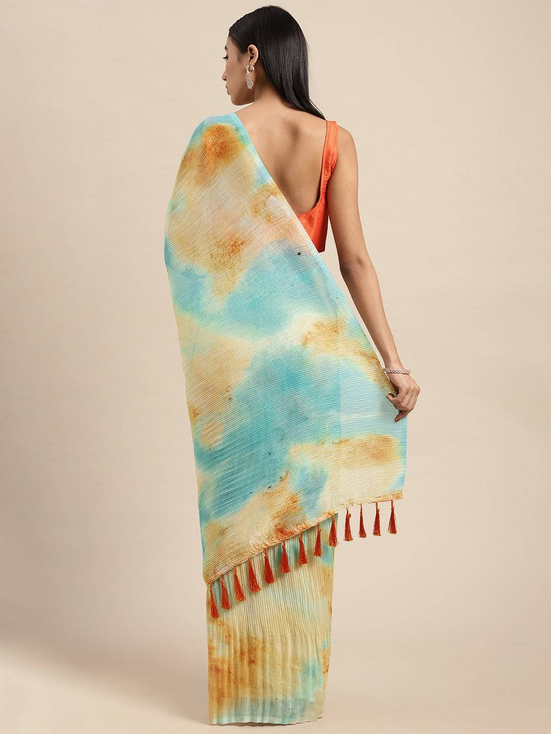 Bollywood Design Soft Linen Crush Saree by My Store