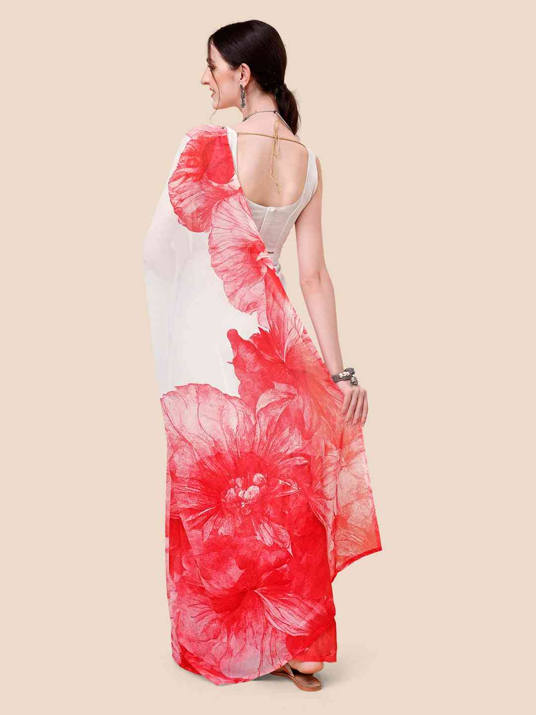 Soft Georgette Ombre Digital Print Saree by My Store