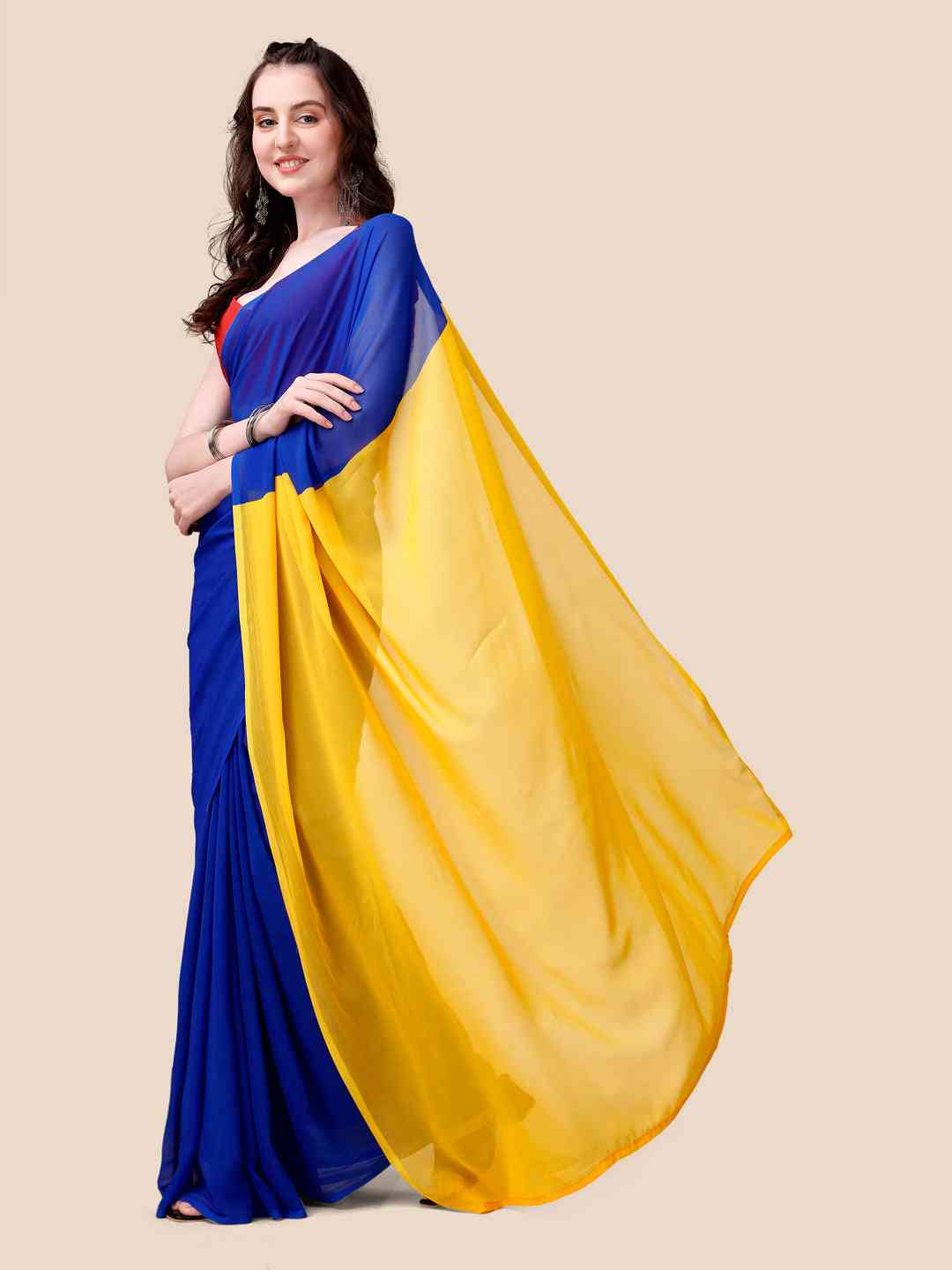 Soft Georgette Bollywood celebrity Wear Saree by My Store