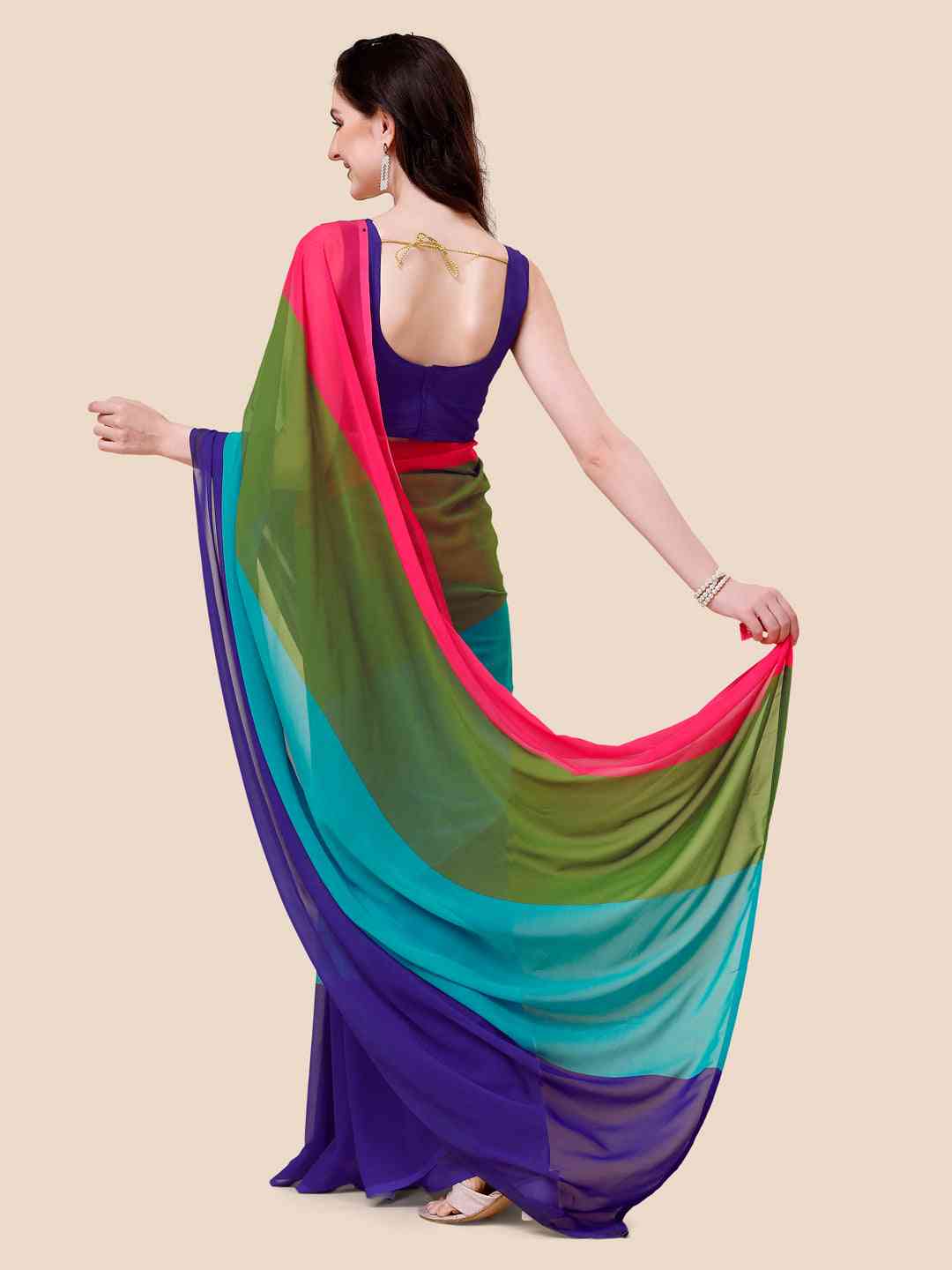 Soft Georgette Bollywood celebrity Wear Saree by My Store