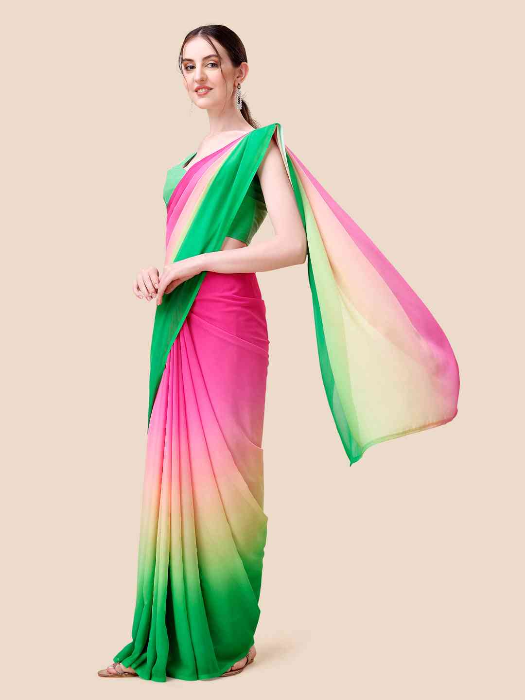 Soft Georgette Bollywood celebrity Wear Saree by My Store