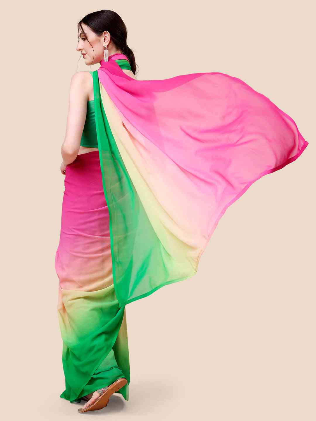 Soft Georgette Bollywood celebrity Wear Saree by My Store