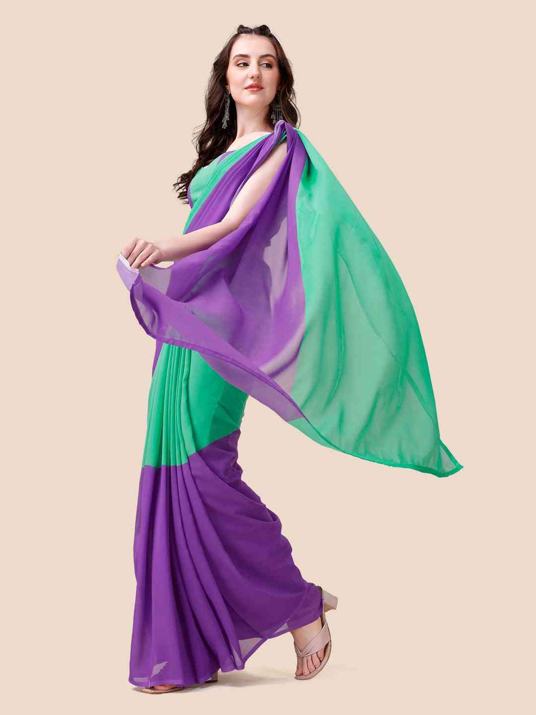 Soft Georgette Bollywood celebrity Wear Saree by My Store