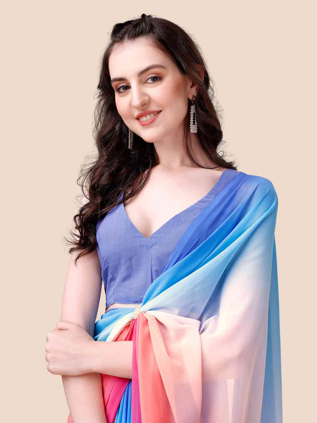 Soft Georgette Bollywood celebrity Wear Saree by My Store