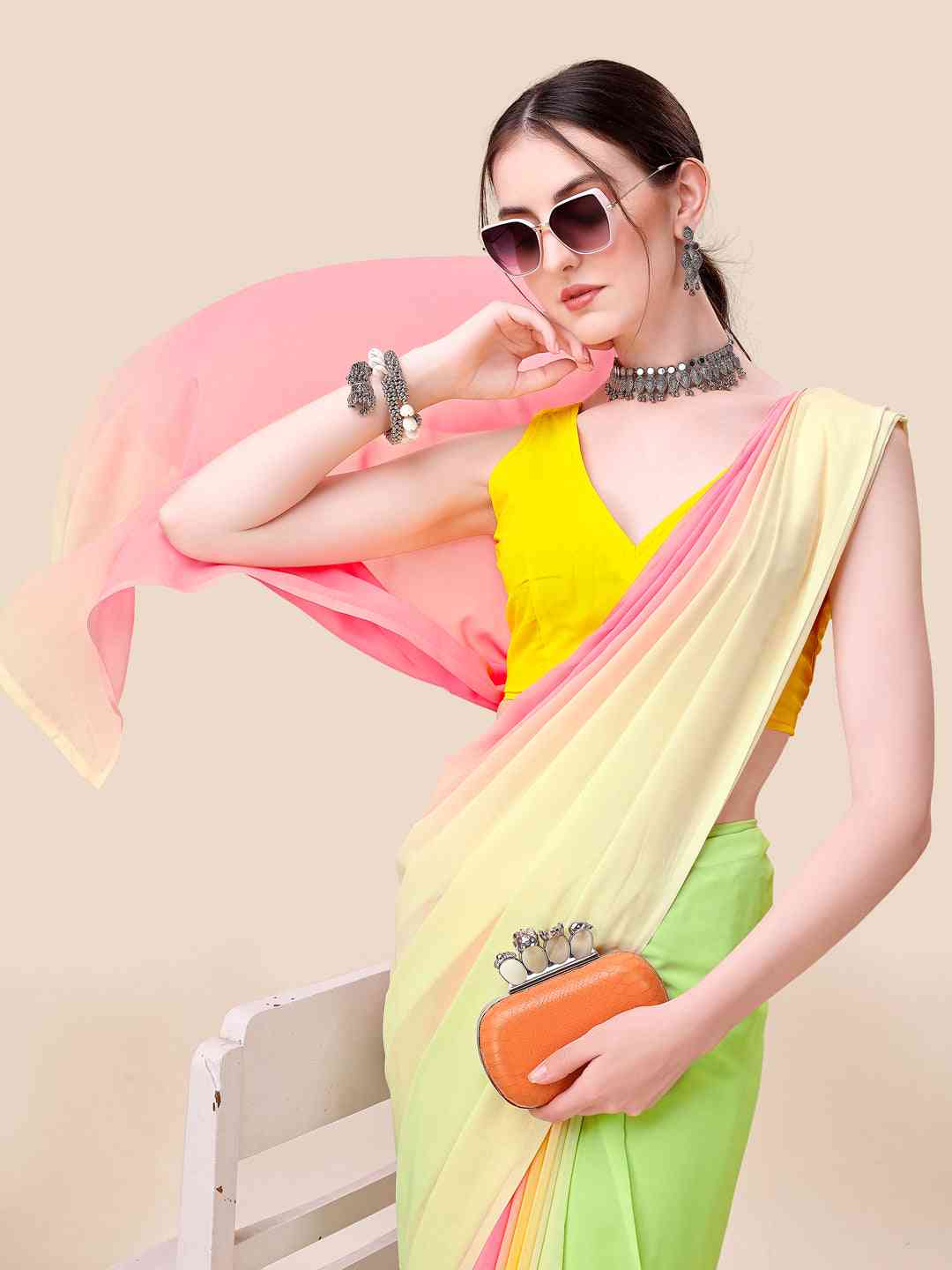 Soft Georgette Bollywood celebrity Wear Saree