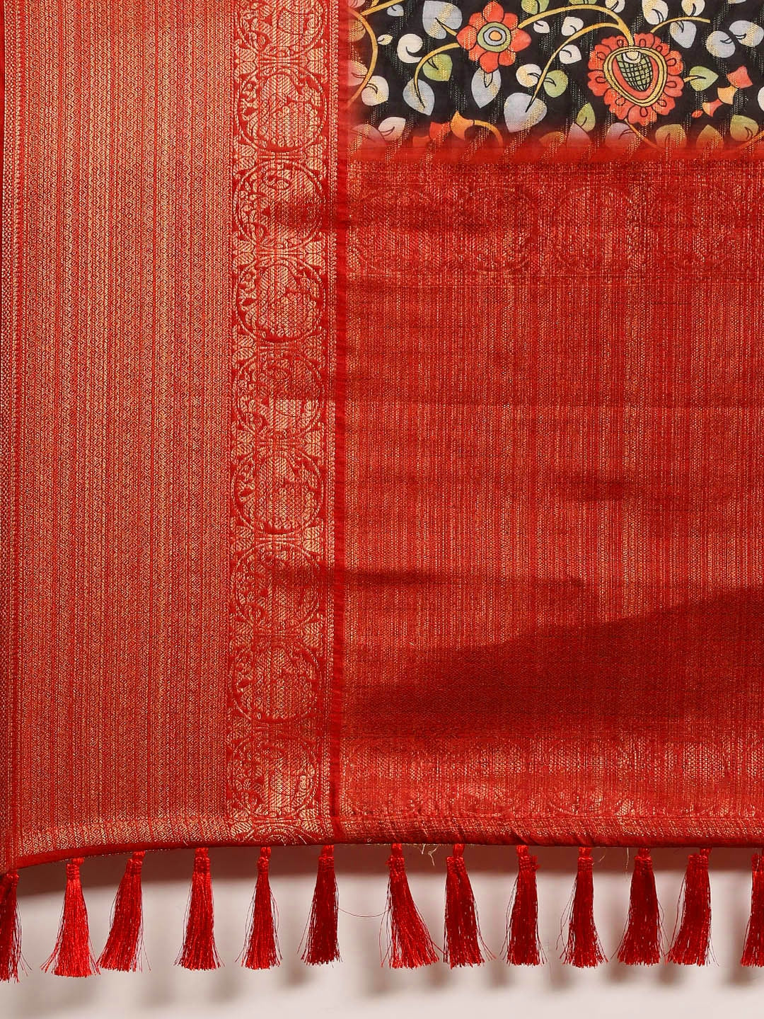 Design Digital Kalamkari Print Pattu Banarasi Silk Saree by My Store