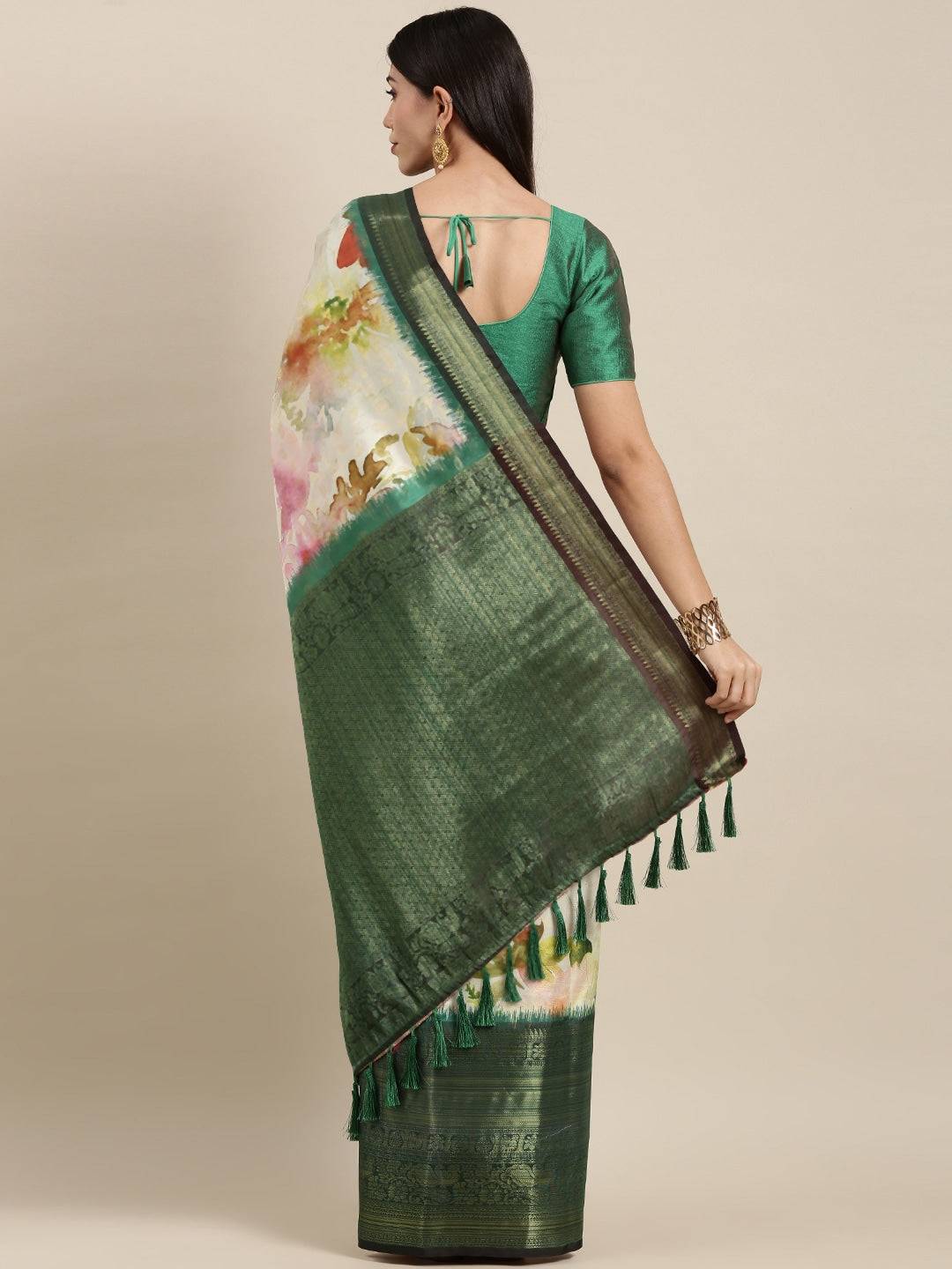 Designer Digital Kalamkari Print Pattu Banarasi Silk Saree by My Store