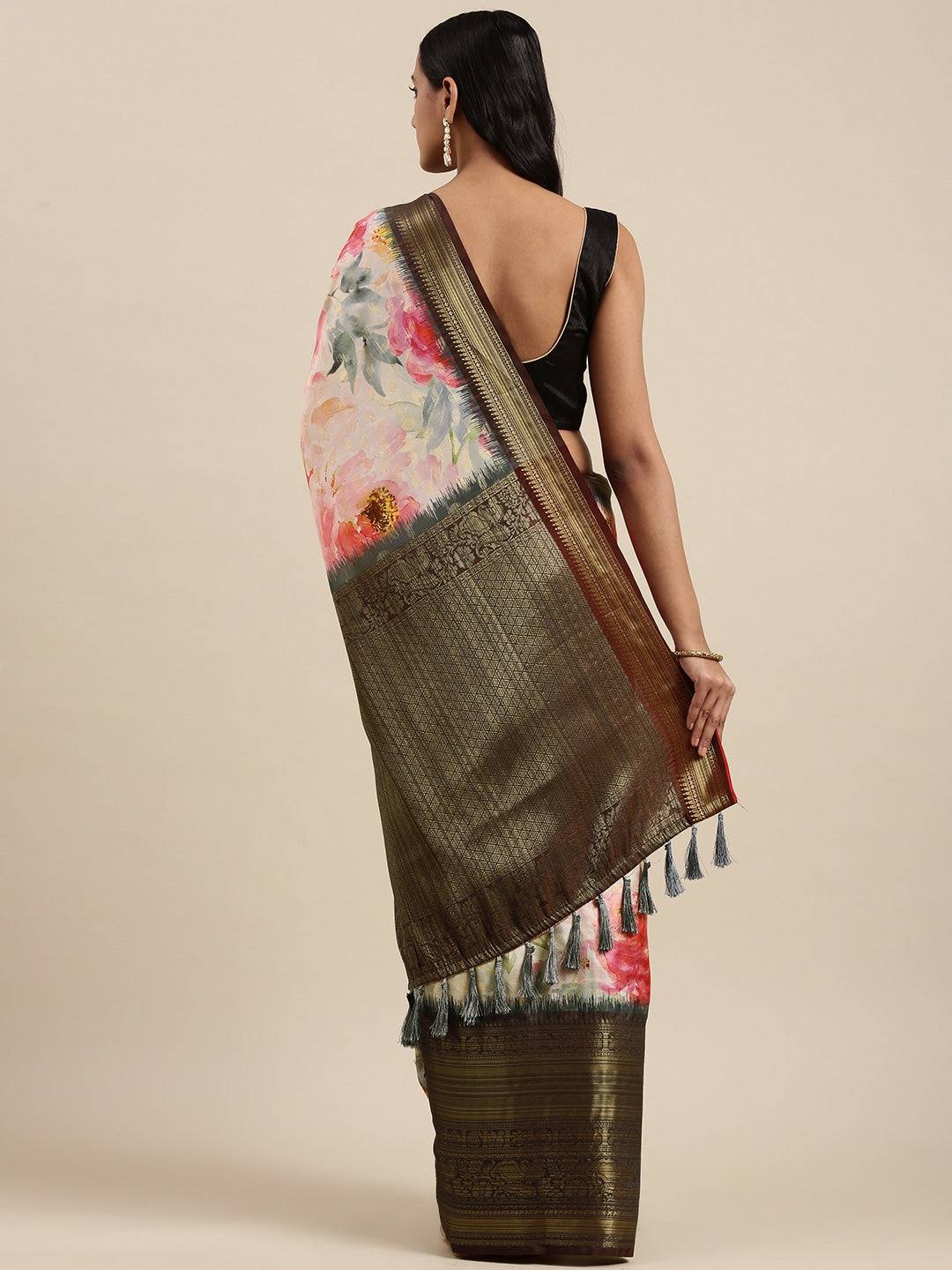 Designer Digital Kalamkari Print Pattu Banarasi Silk Saree by My Store