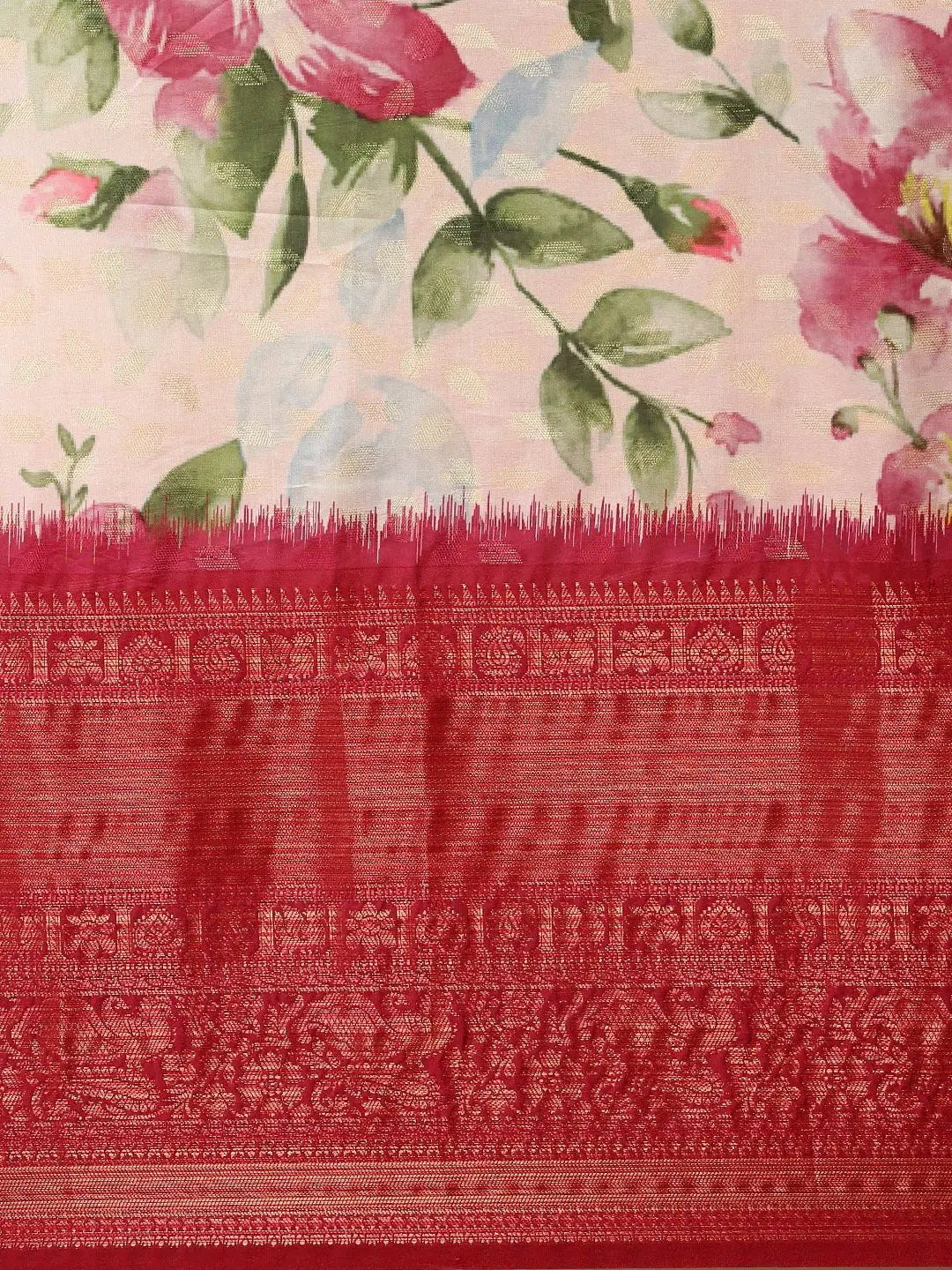 Designer Digital Flower Print Pattu Banarasi Silk Saree by My Store