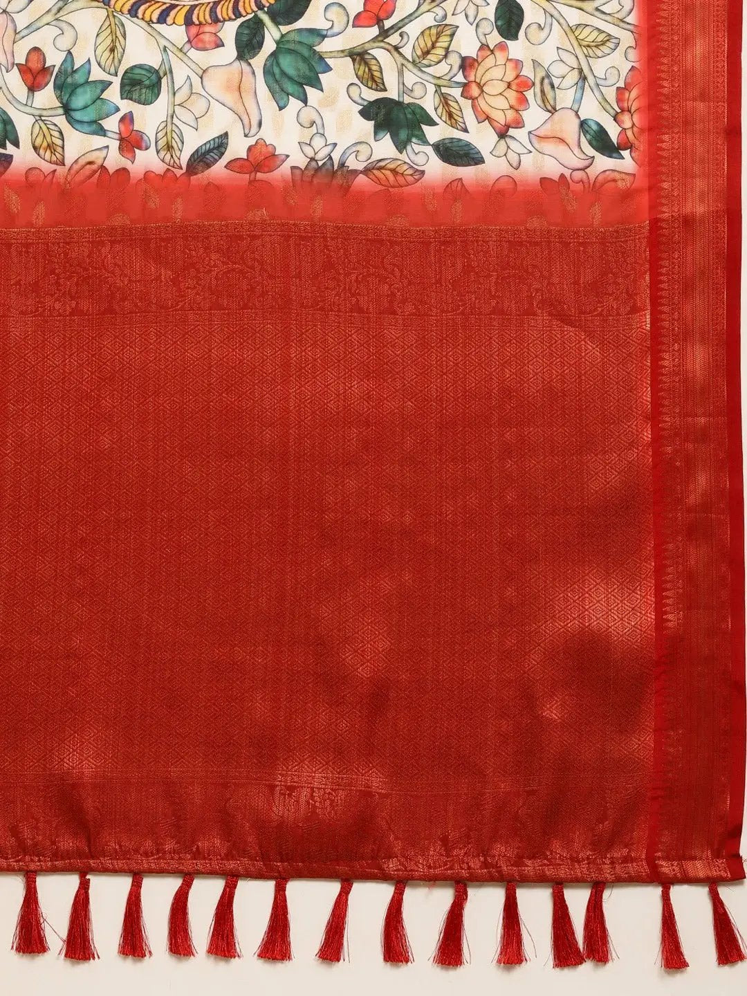 Design Digital Kalamkari Print Pattu Banarasi Silk Saree by My Store