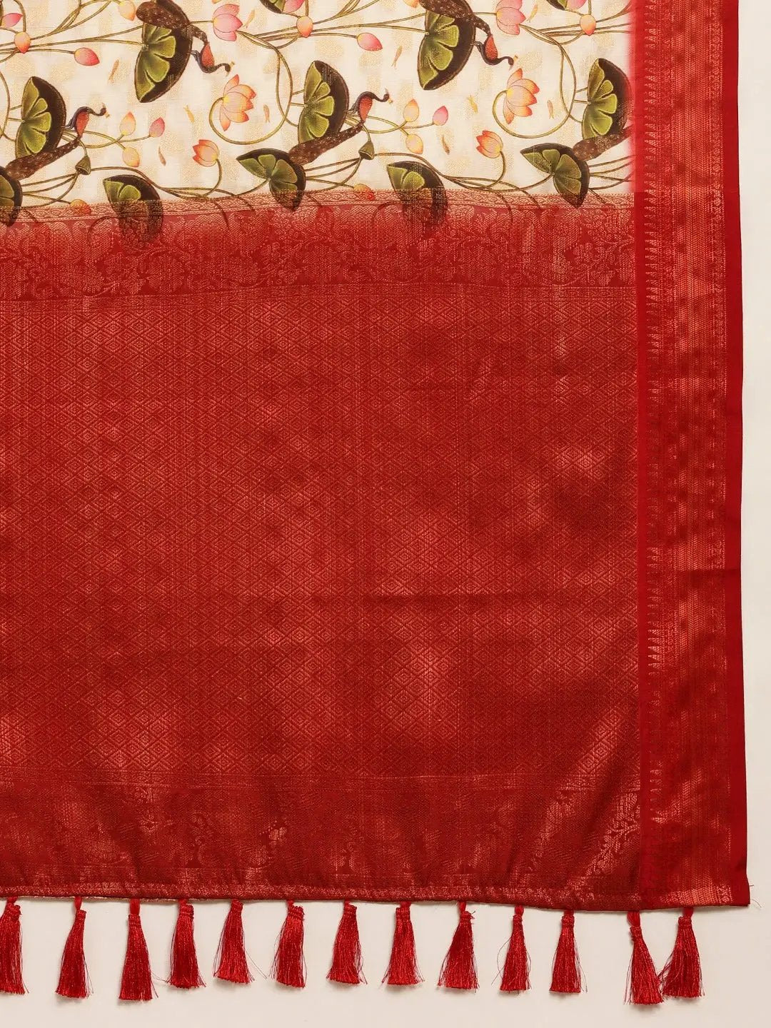 Design Digital Kalamkari Print Pattu Banarasi Silk Saree by My Store