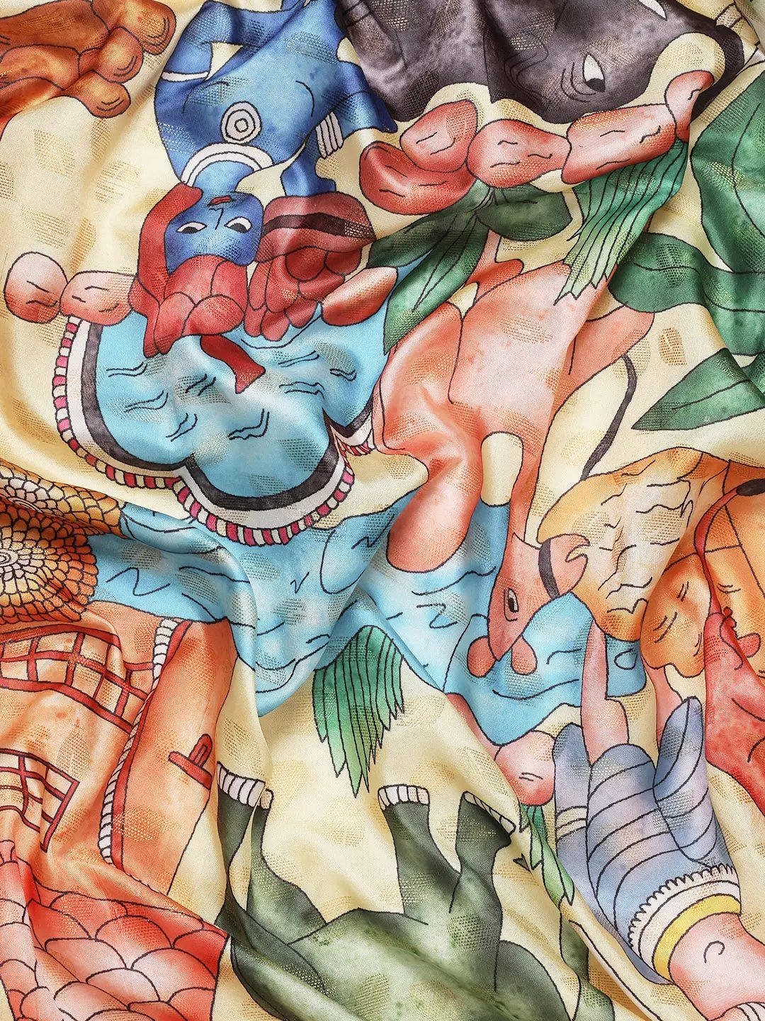 Designer Digital Kalamkari Print Pattu Banarasi Silk Saree by My Store