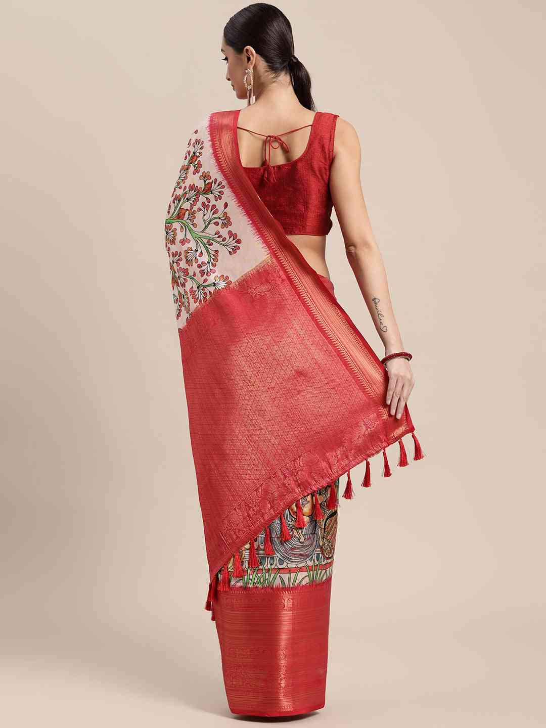 Designer Digital Kalamkari Print Pattu Banarasi Silk Saree by My Store