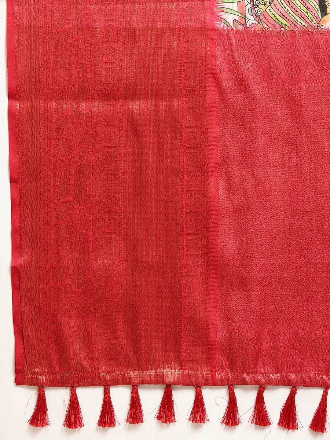 Designer Digital Kalamkari Print Pattu Banarasi Silk Saree by My Store