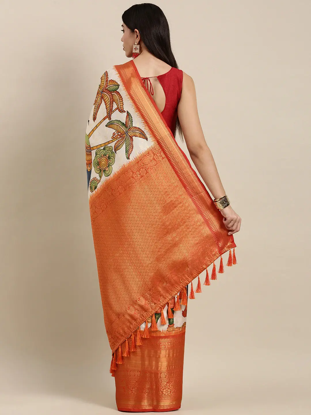 Designer Digital Kalamkari Print Pattu Banarasi Silk Saree by My Store