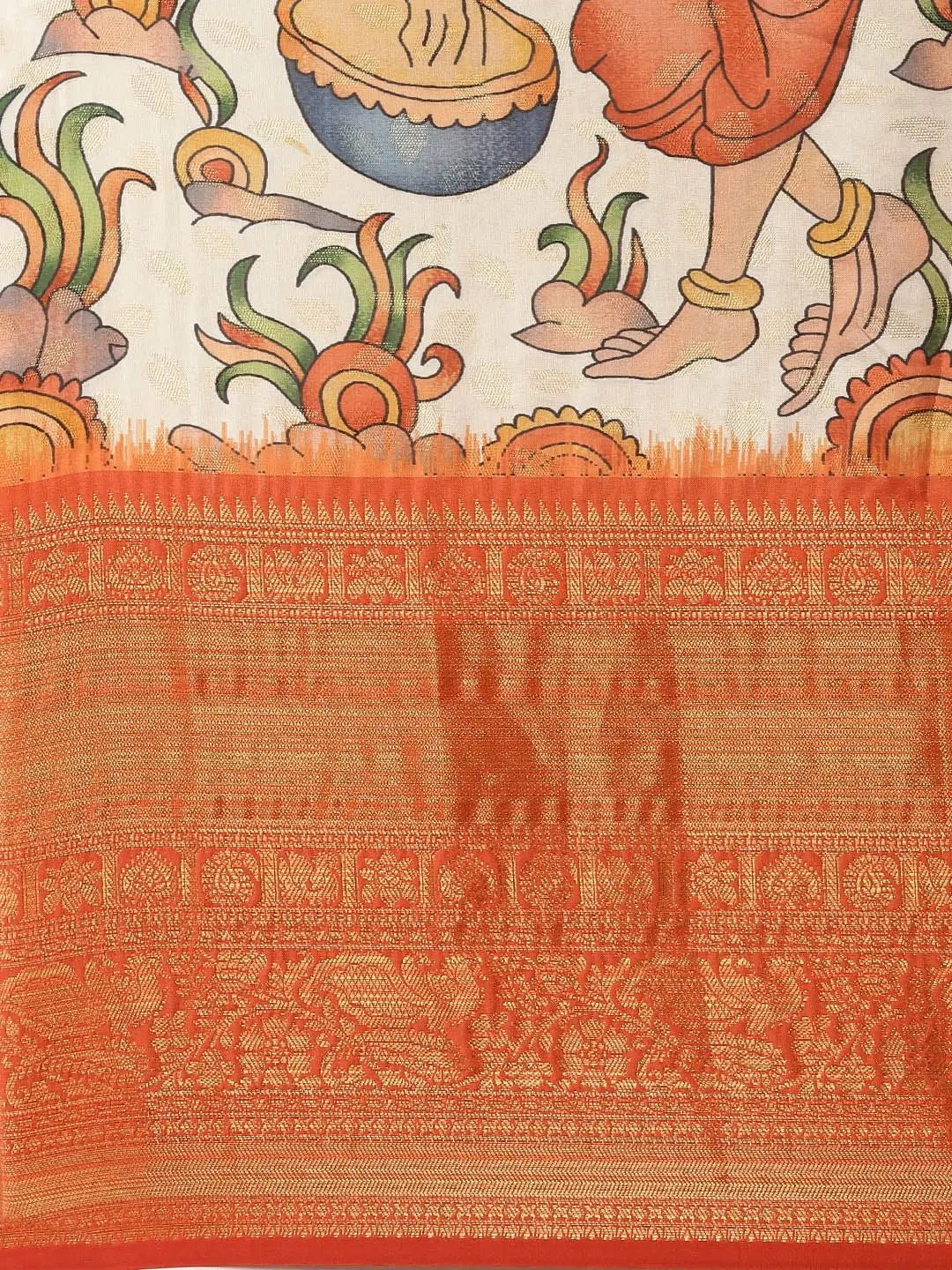 Designer Digital Kalamkari Print Pattu Banarasi Silk Saree by My Store