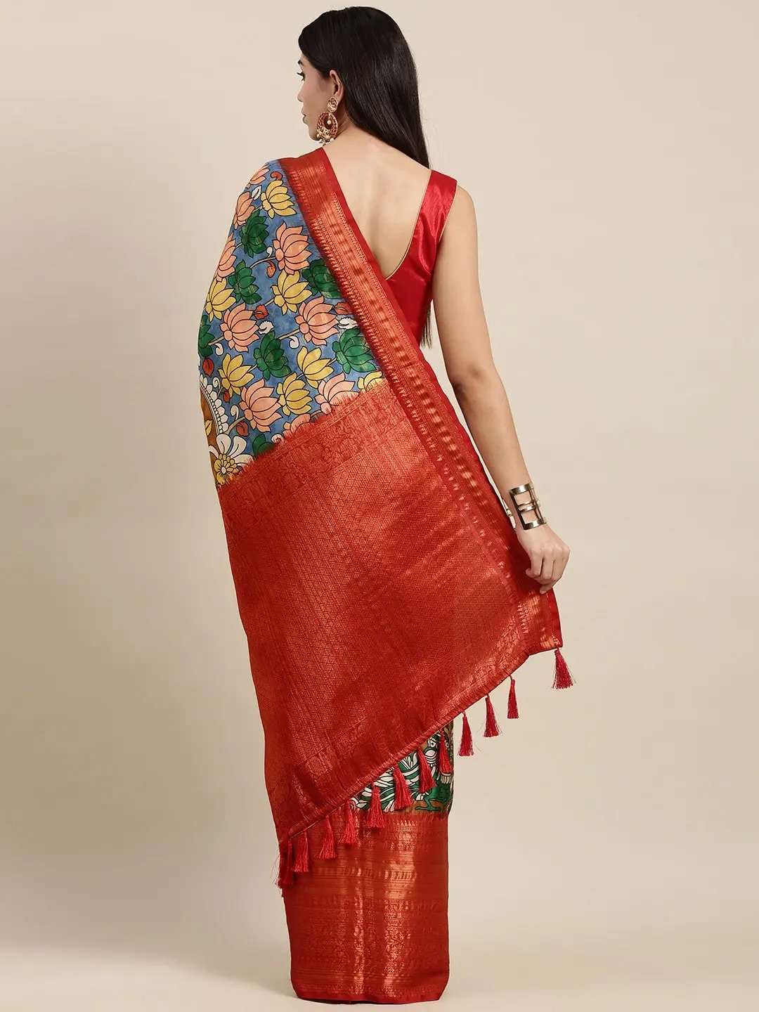 Designer Digital Kalamkari Print Pattu Banarasi Silk Saree by My Store