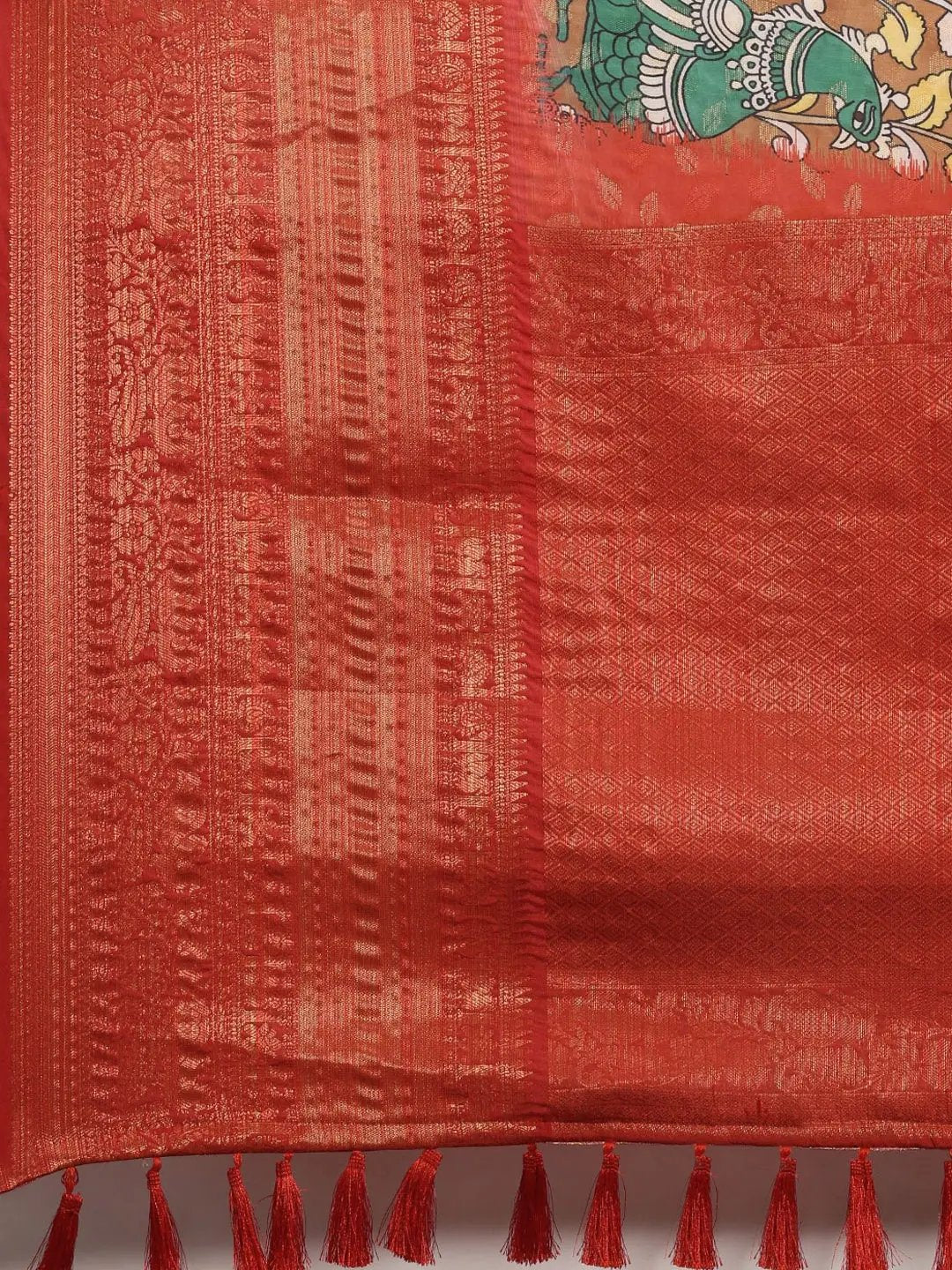 Designer Digital Kalamkari Print Pattu Banarasi Silk Saree by My Store