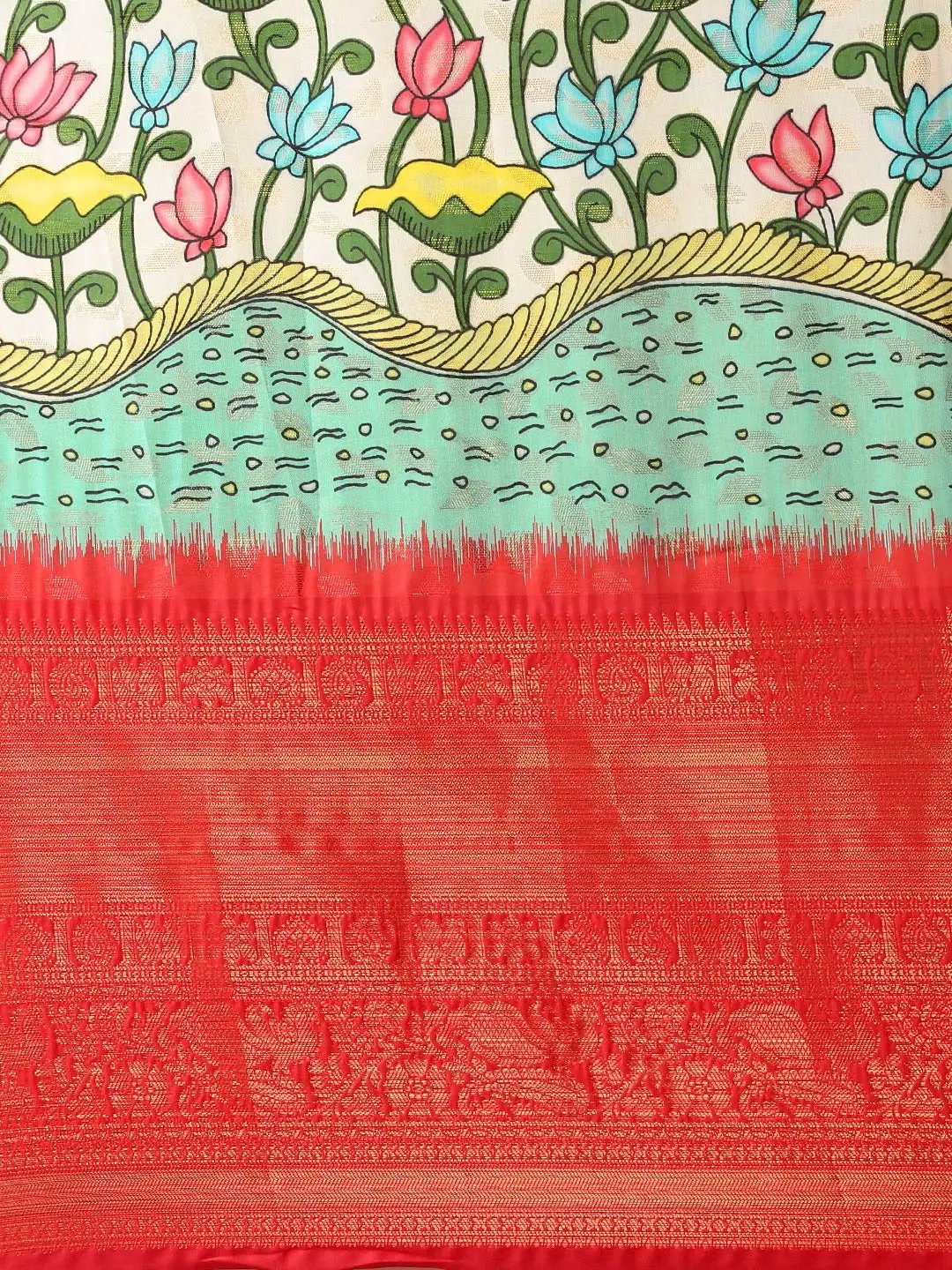 Designer Digital Kalamkari Print Pattu Banarasi Silk Saree by My Store