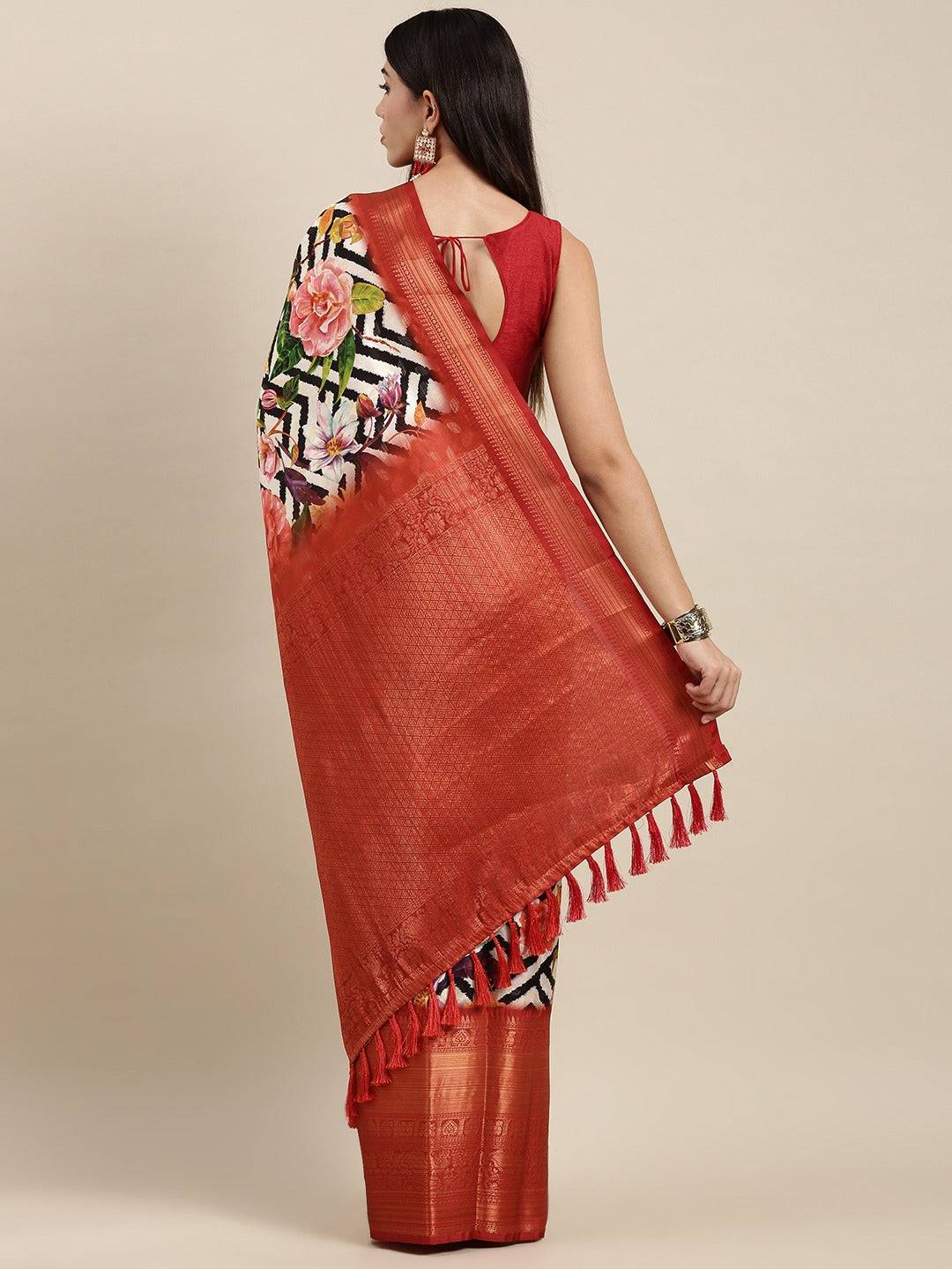 Designer Digital Kalamkari Print Pattu Banarasi Silk Saree by My Store
