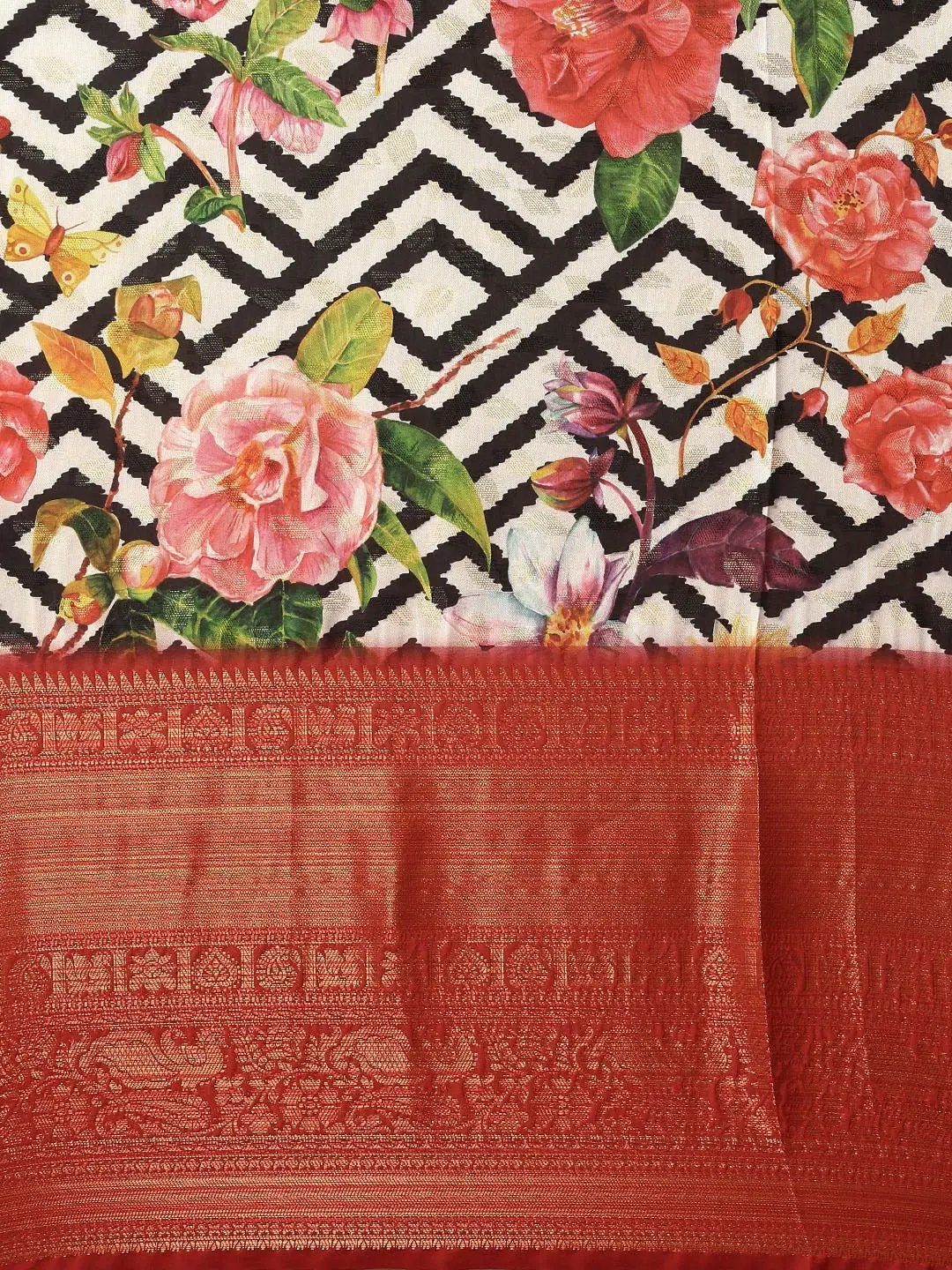 Designer Digital Kalamkari Print Pattu Banarasi Silk Saree by My Store