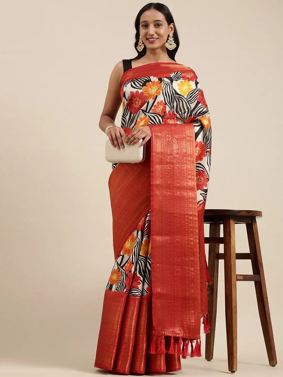Designer Digital Kalamkari Print Pattu Banarasi Silk Saree by My Store