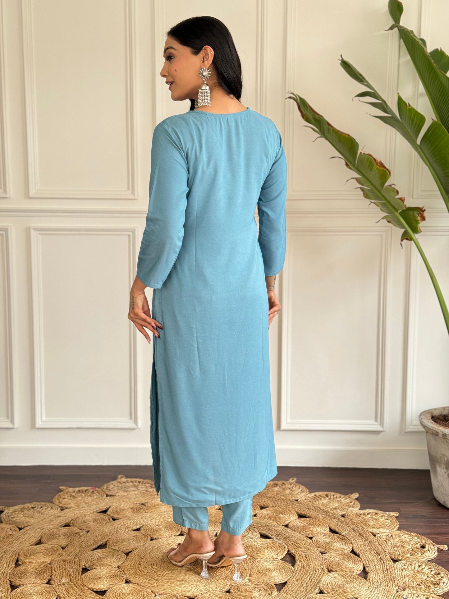 Cloudlight Charm – Soft Sky Blue Kurta Set with Timeless Appeal