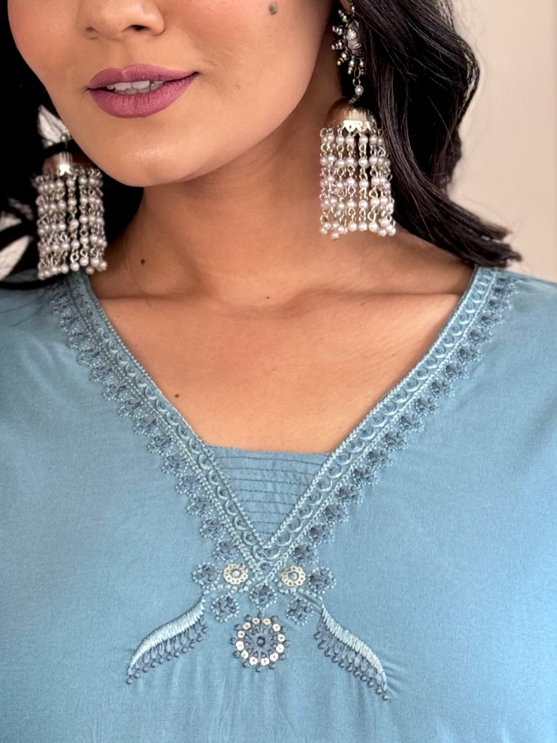 Cloudlight Charm – Soft Sky Blue Kurta Set with Timeless Appeal