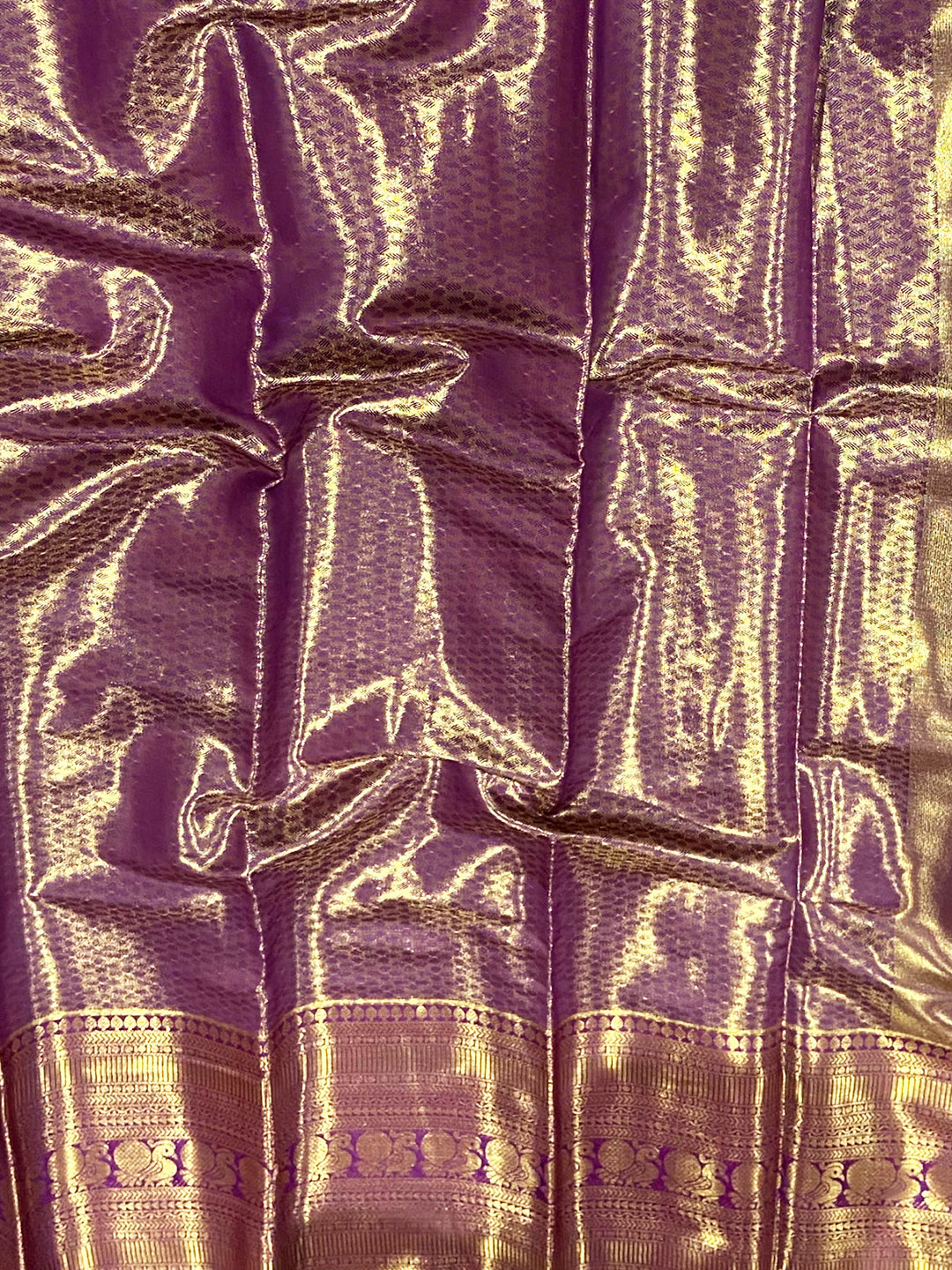 Pastel Mint Green Dharmavaram Silk Saree by My Store