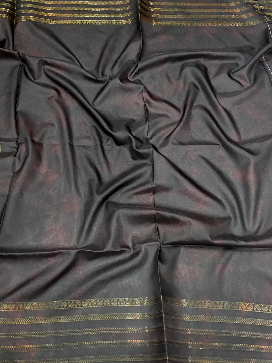 Dark Brown Soft Silk Fish Kalamkari Saree by My Store